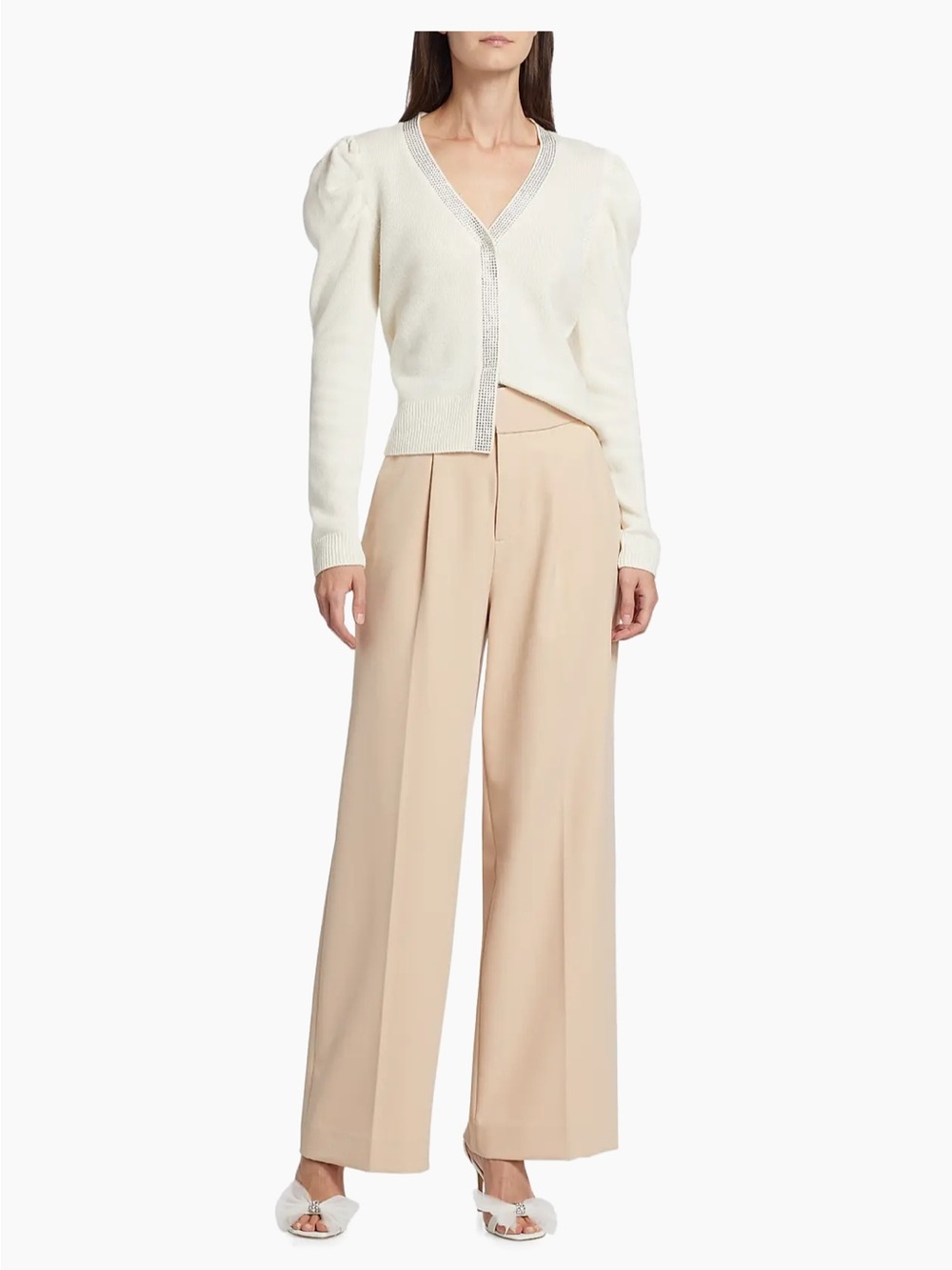 Generation Love Corina Crystal Cardigan Cream Silver